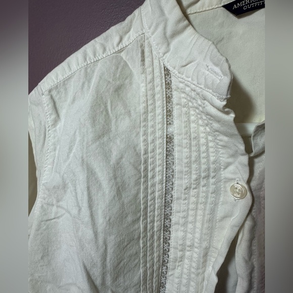American Eagle Outfitters Cream Button-Up Shirt - Picture 3 of 5